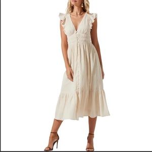 ASTR- Montreal Ruffle Cutout Midi Dress